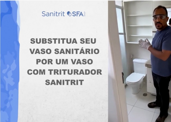 Ao triturar o papel higiênico, o sistema Sanitrit dispensa o uso da lixeira: é mais higiene e praticidade!